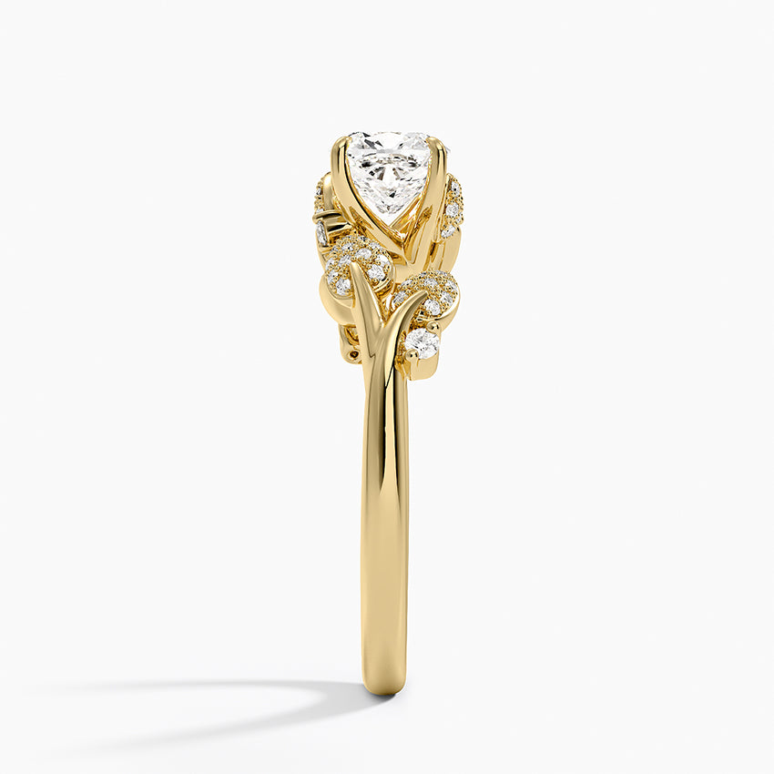 Canopy Diamond Ring Yellow Gold 18k Cushion Engagement Ring