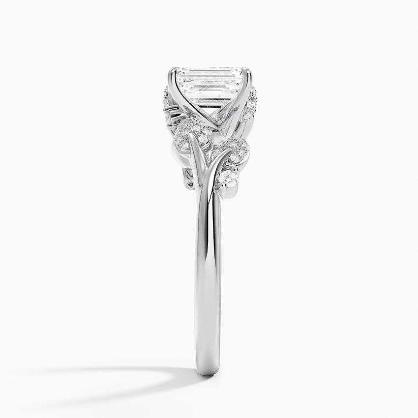 Canopy Diamond Ring Platinum Emerald Engagement Ring