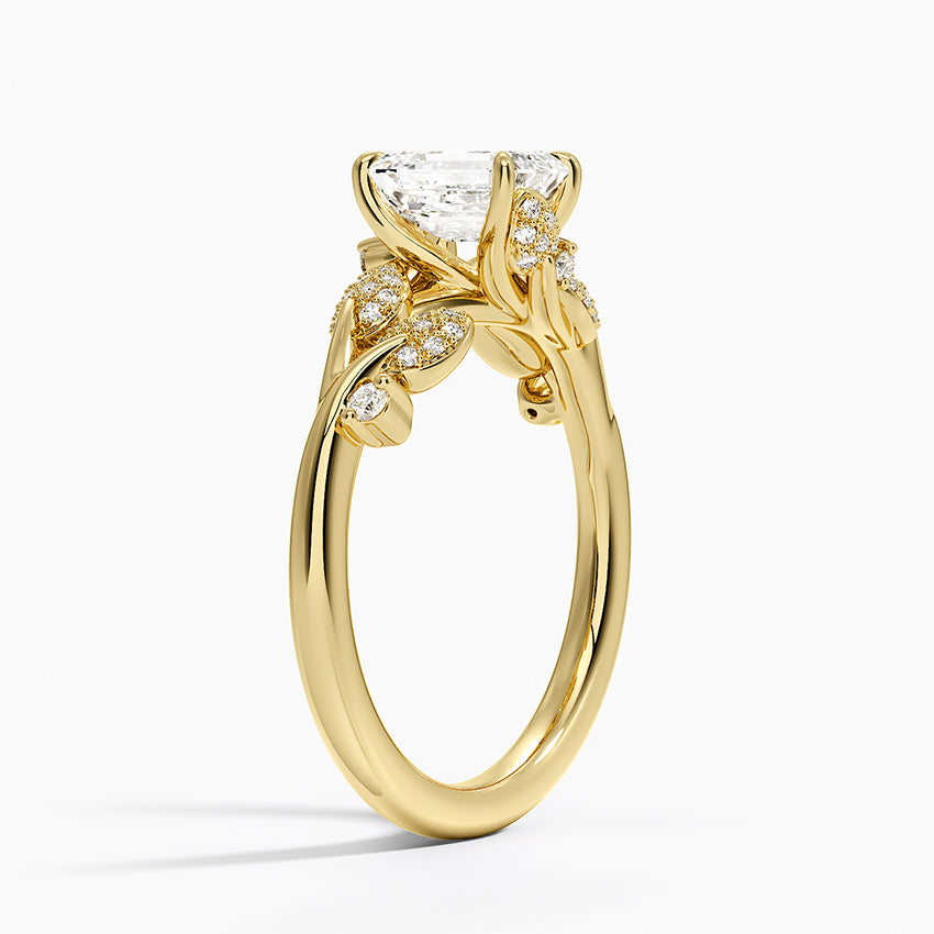 Canopy Diamond Ring Yellow Gold 18k Emerald Engagement Ring