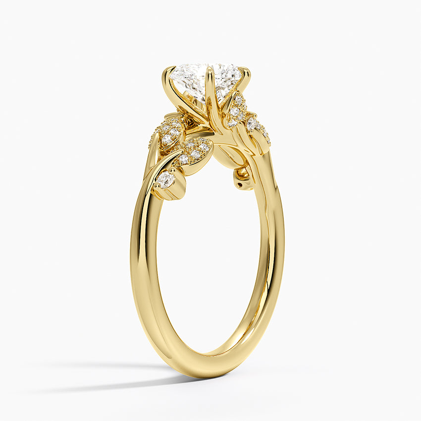 Canopy Diamond Ring Yellow Gold 18k Heart Engagement Ring
