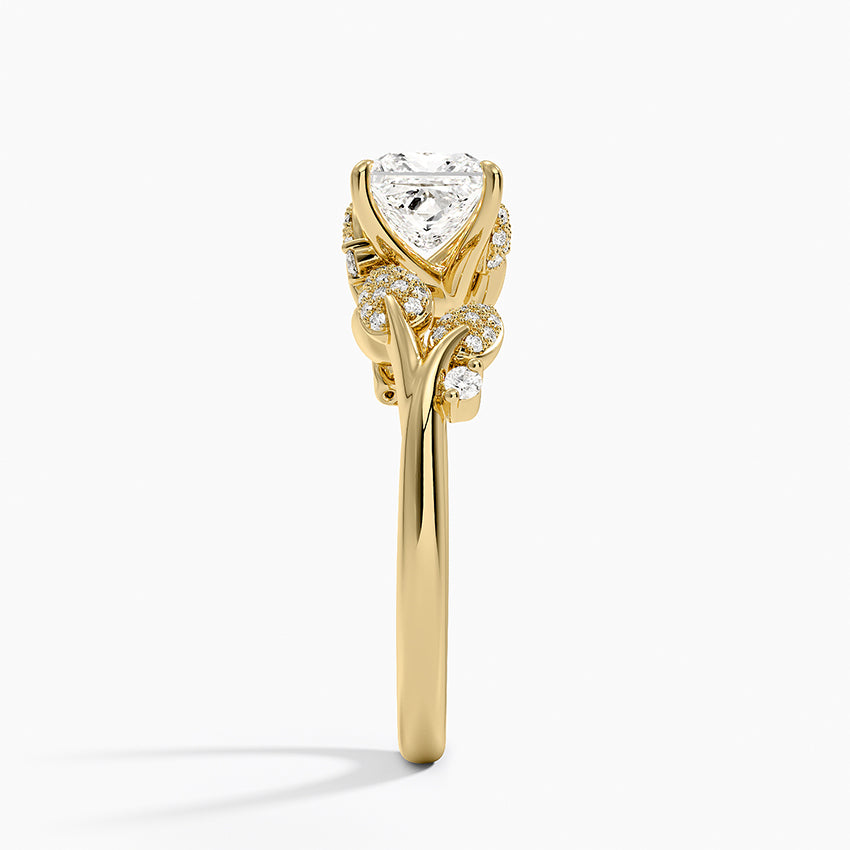 Canopy Diamond Ring Yellow Gold 18k Princess Engagement Ring