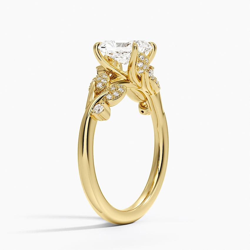 Canopy Diamond Ring Yellow Gold 18k Radiant Engagement Ring