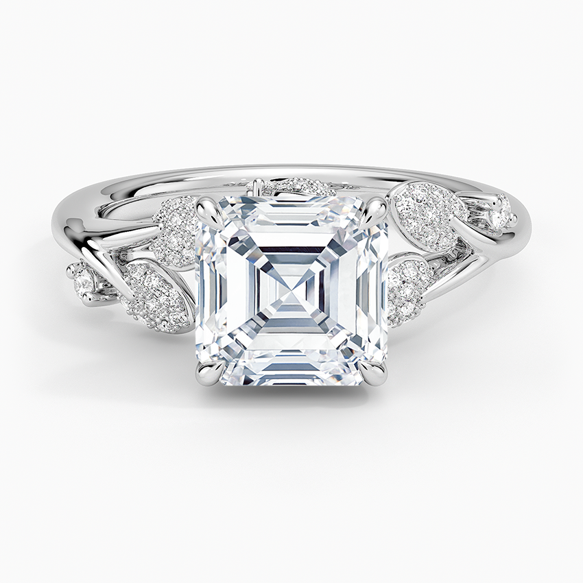 Canopy Diamond Ring Platinum Asscher Engagement Ring