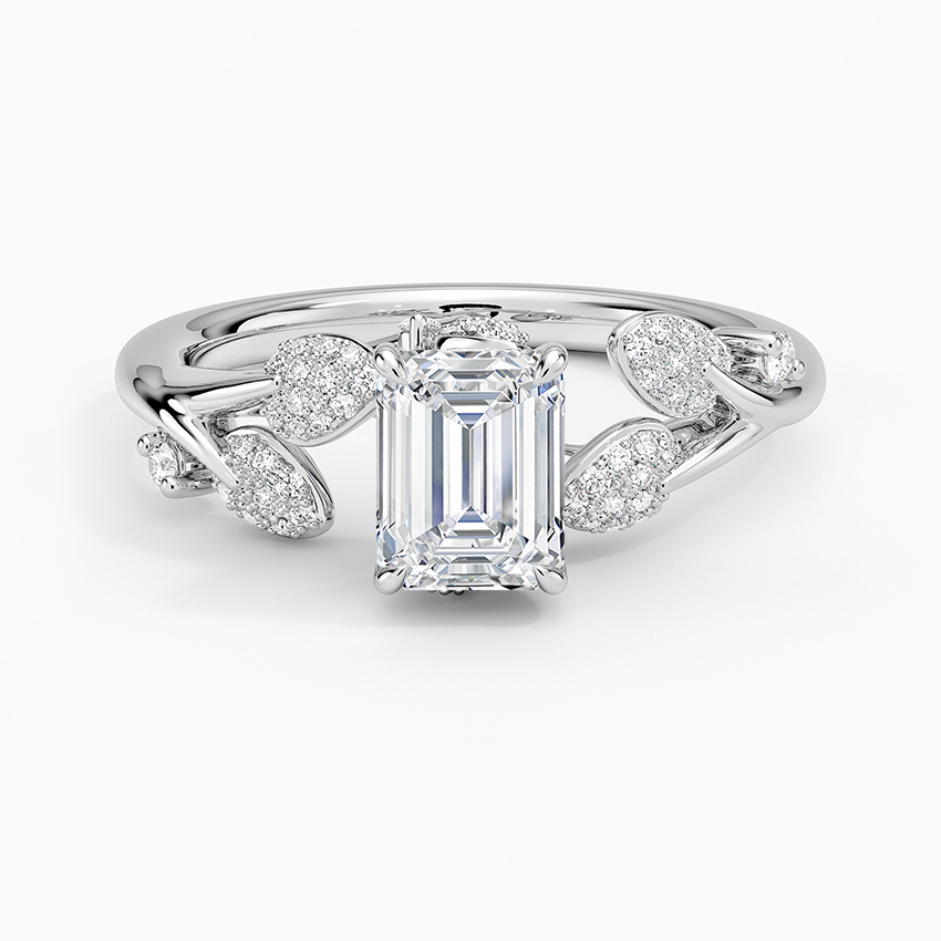 Canopy Diamond Ring Platinum Emerald Engagement Ring