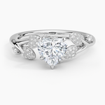Canopy Diamond Ring Platinum Heart Engagement Ring