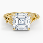 Canopy Diamond Ring Yellow Gold 18k Asscher Engagement Ring