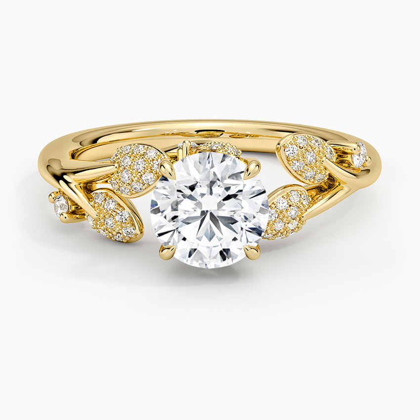 Canopy Diamond Ring Yellow Gold 18k Round Engagement Ring