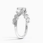 Canopy Three Stone Diamond Ring Platinum Cushion Engagement Ring