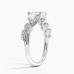 Canopy Three Stone Diamond Ring Platinum Emerald Engagement Ring