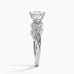 Canopy Three Stone Diamond Ring Platinum Emerald Engagement Ring