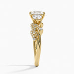 Canopy Three Stone Diamond Ring Yellow Gold 18k Emerald Engagement Ring