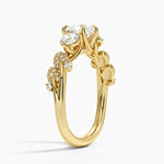 Canopy Three Stone Diamond Ring Yellow Gold 18k Heart Engagement Ring