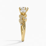 Canopy Three Stone Diamond Ring Yellow Gold 18k Heart Engagement Ring