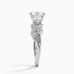 Canopy Three Stone Diamond Ring Platinum Oval Engagement Ring