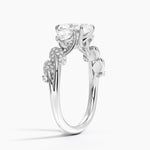 Canopy Three Stone Diamond Ring Platinum Radiant Engagement Ring