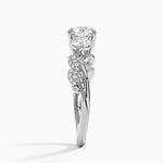 Canopy Three Stone Diamond Ring Platinum Round Engagement Ring