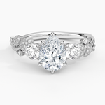 Canopy Three Stone Diamond Ring Platinum Pear Engagement Ring