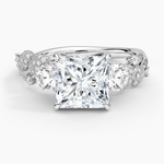 Canopy Three Stone Diamond Ring Platinum Princess Engagement Ring