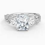 Canopy Three Stone Diamond Ring Platinum Radiant Engagement Ring