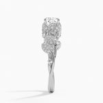 Luxe Canopy Diamond Ring Platinum Cushion Engagement Ring