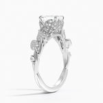 Luxe Canopy Diamond Ring Platinum Emerald Engagement Ring