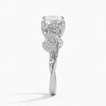 Luxe Canopy Diamond Ring Platinum Emerald Engagement Ring