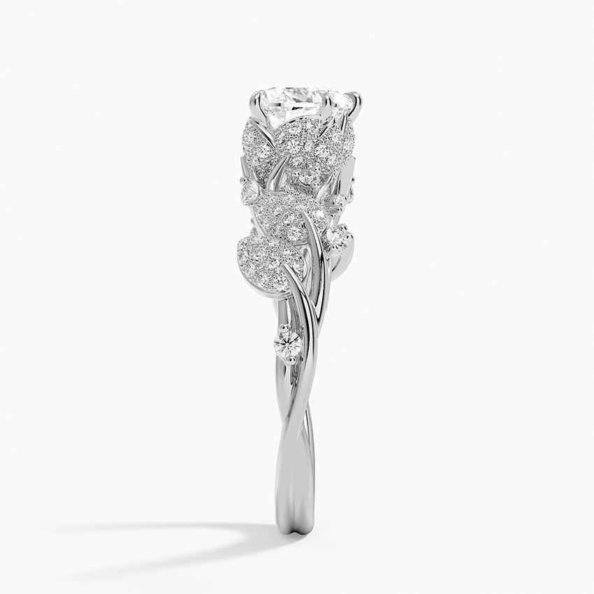 Luxe Canopy Diamond Ring Platinum Heart Engagement Ring