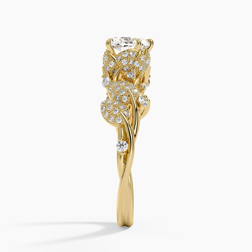 Luxe Canopy Diamond Ring Yellow Gold 18k Heart Engagement Ring