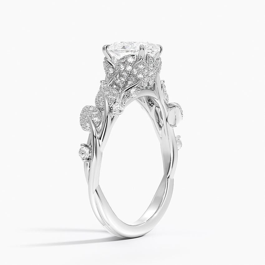 Luxe Canopy Diamond Ring Platinum Oval Engagement Ring