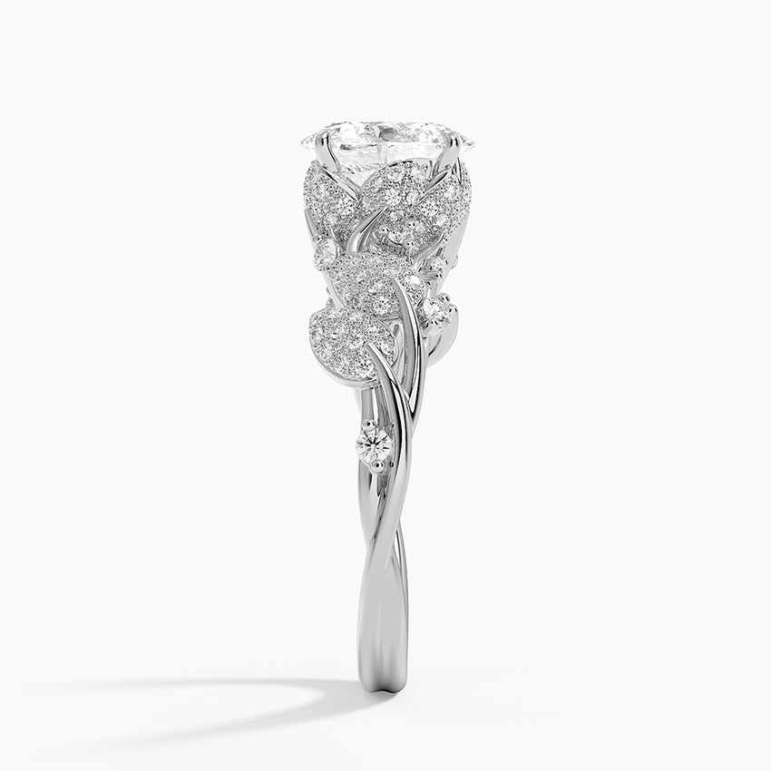 Luxe Canopy Diamond Ring Platinum Oval Engagement Ring