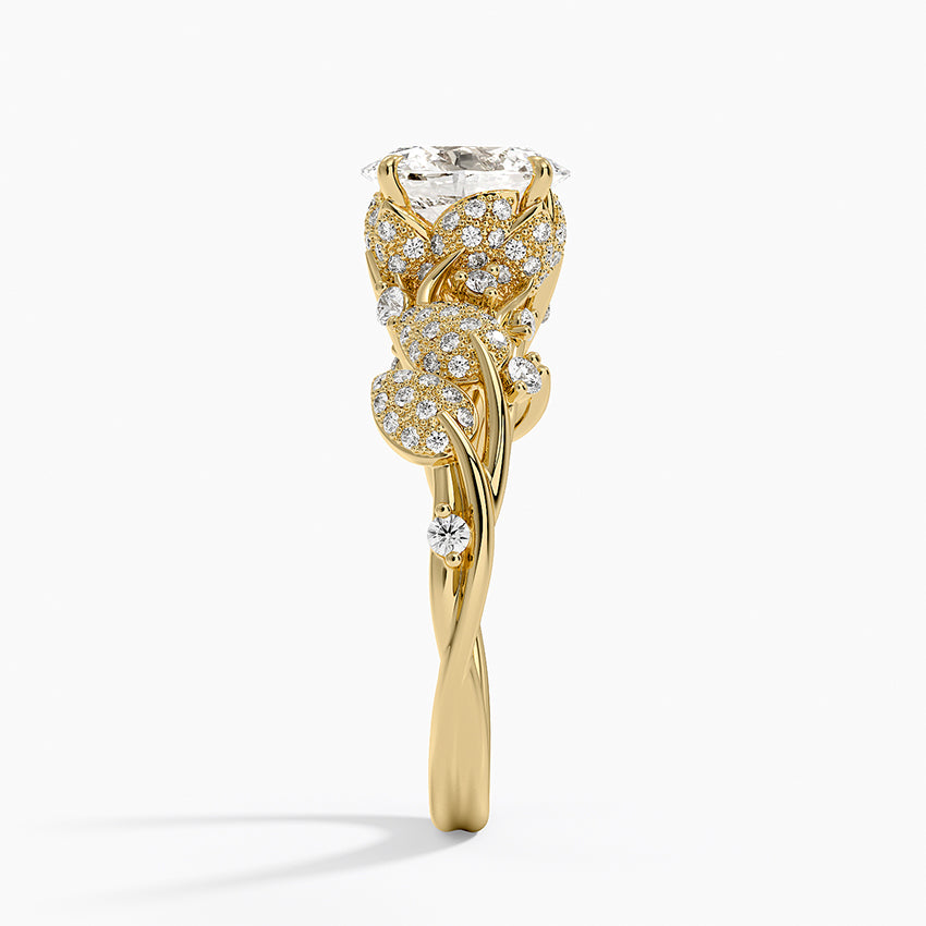Luxe Canopy Diamond Ring Yellow Gold 18k Oval Engagement Ring