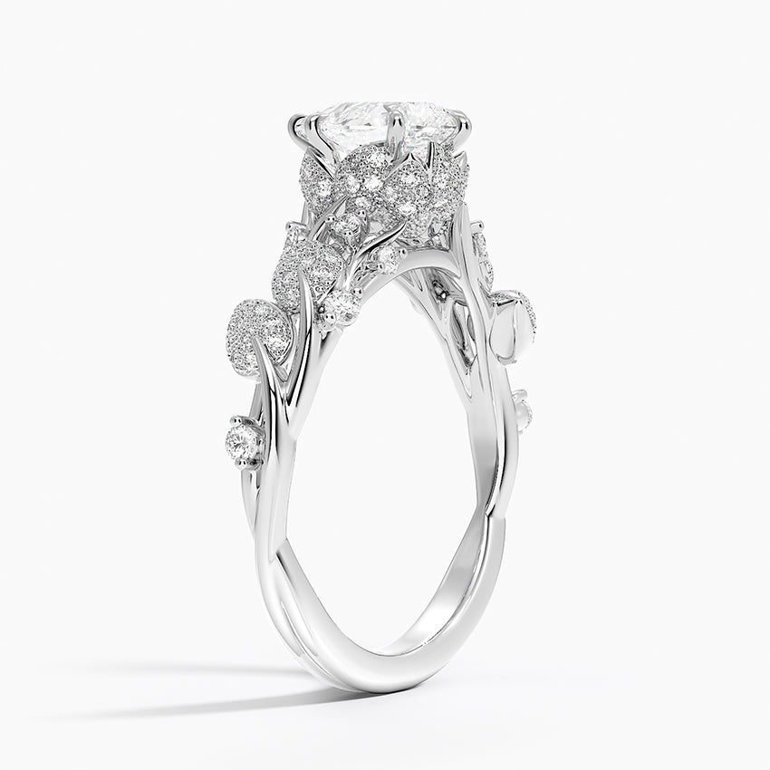 Luxe Canopy Diamond Ring Platinum Pear Engagement Ring