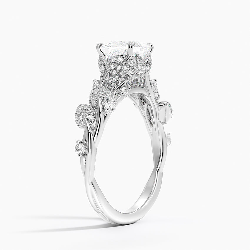 Luxe Canopy Diamond Ring Platinum Princess Engagement Ring
