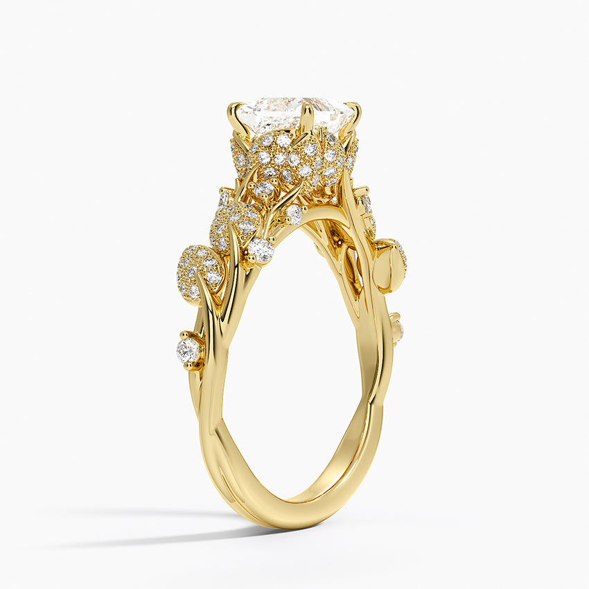 Luxe Canopy Diamond Ring Yellow Gold 18k Princess Engagement Ring