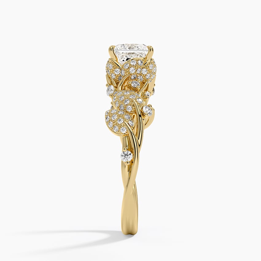 Luxe Canopy Diamond Ring Yellow Gold 18k Princess Engagement Ring