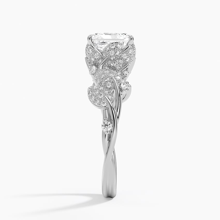 Luxe Canopy Diamond Ring Platinum Radiant Engagement Ring