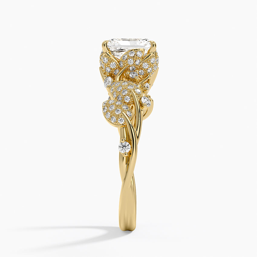 Luxe Canopy Diamond Ring Yellow Gold 18k Radiant Engagement Ring