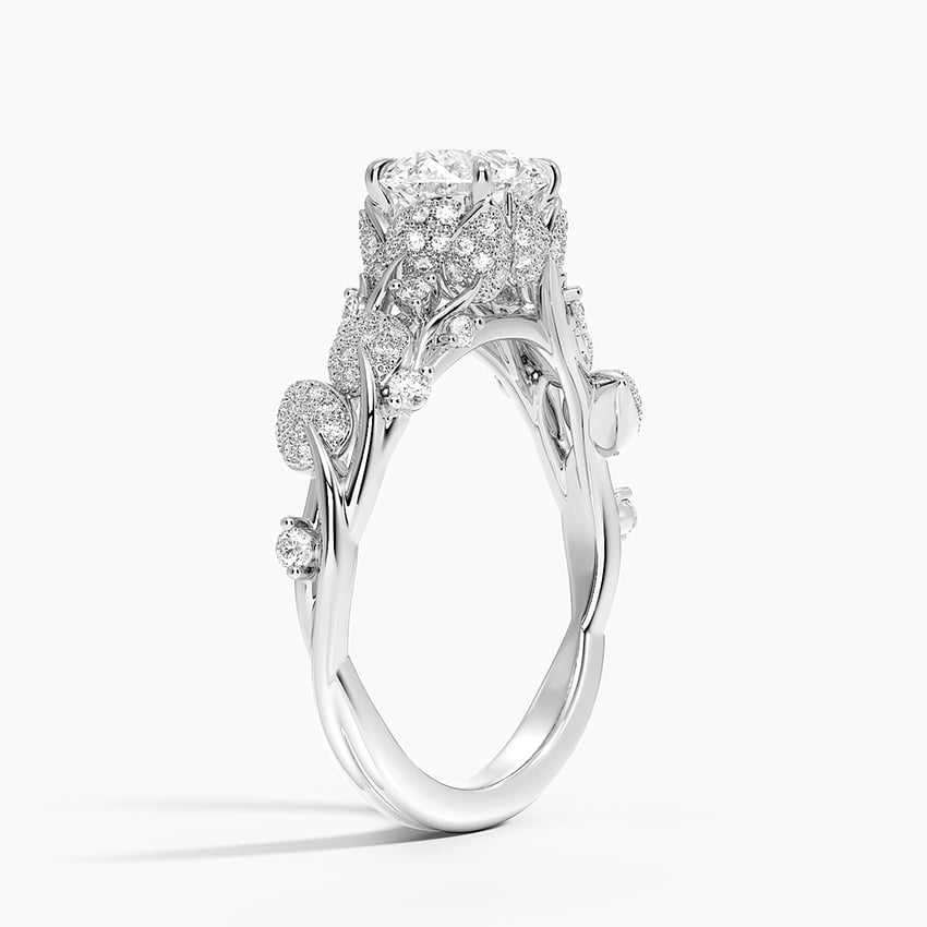 Luxe Canopy Diamond Ring Platinum Round Engagement Ring