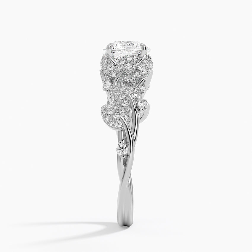 Luxe Canopy Diamond Ring Platinum Round Engagement Ring
