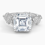 Luxe Canopy Diamond Ring Platinum Asscher Engagement Ring