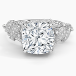 Luxe Canopy Diamond Ring Platinum Cushion Engagement Ring