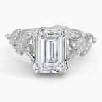 Luxe Canopy Diamond Ring Platinum Emerald Engagement Ring