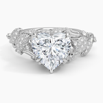 Luxe Canopy Diamond Ring Platinum Heart Engagement Ring
