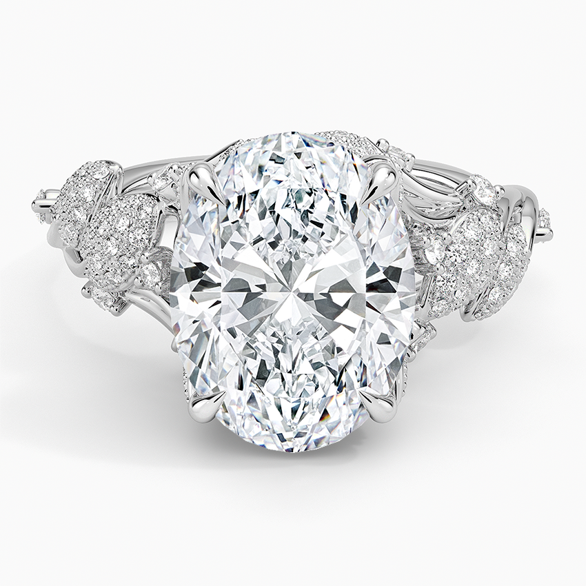 Luxe Canopy Diamond Ring Platinum Oval Engagement Ring