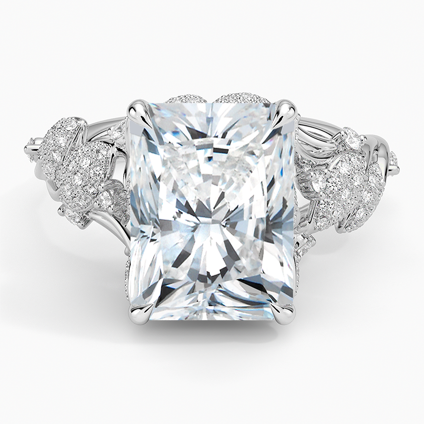 Luxe Canopy Diamond Ring Platinum Radiant Engagement Ring