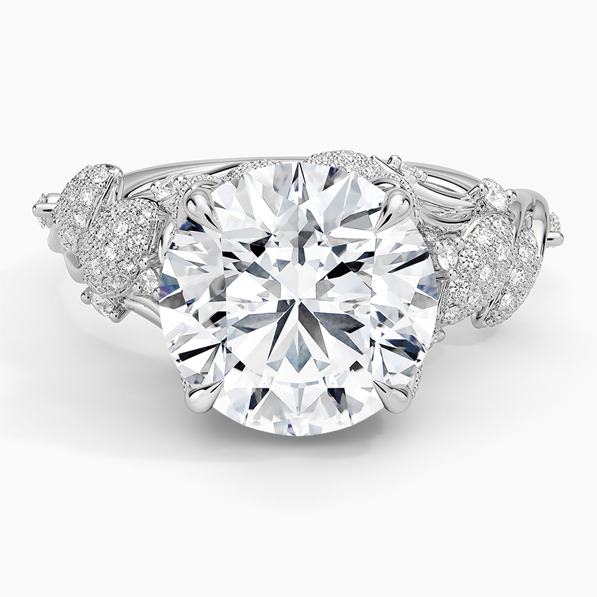 Luxe Canopy Diamond Ring Platinum Round Engagement Ring