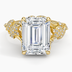 Luxe Canopy Diamond Ring Yellow Gold 18k Emerald Engagement Ring