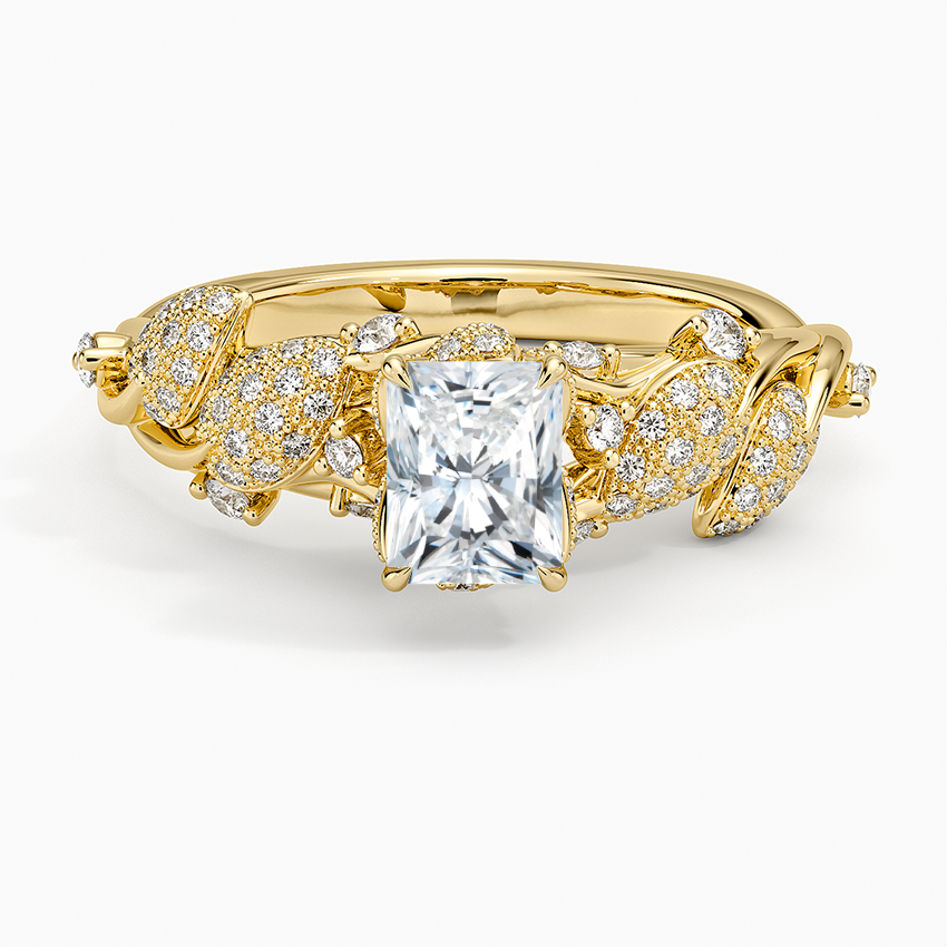 Luxe Canopy Diamond Ring Yellow Gold 18k Radiant Engagement Ring
