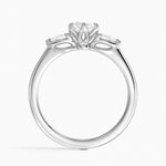 Petite Fleur Three Stone Diamond Ring Platinum Marquise Engagement Ring