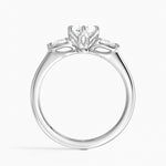 Petite Fleur Three Stone Diamond Ring Platinum Pear Engagement Ring